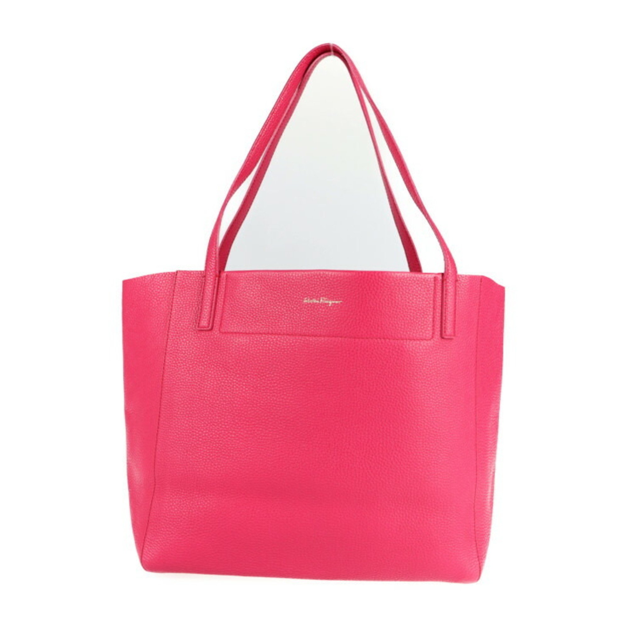 Salvatore Ferragamo Mimi Tote Bag 21 G865 Leather Pink Black Reversible